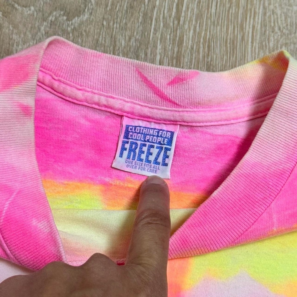 Vintage 80s 90s Freeze Tie-Dye Single Stitch Tee – OSFA‎ - Picture 5 of 5